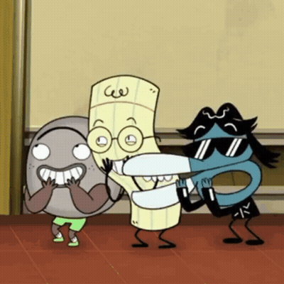 Group Of Cartoon Characters One In Sunglasses GIF