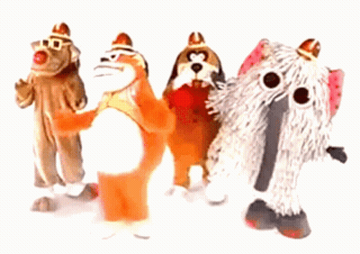 Group Of Cartoon Characters Standing Together GIF
