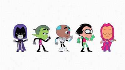 Group Of Cartoon Characters Standing Together GIF
