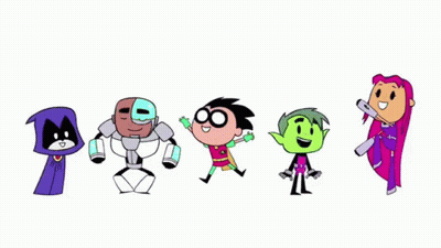 Group Of Cartoon Characters Standing Together GIF