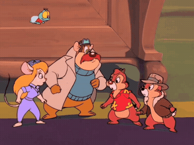 Group Of Cartoon Characters With Bee In Background GIF