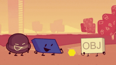Group Of Cartoon Characters With Box Saying Obj GIF