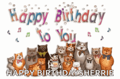 Group Of Cats Happy Birthday GIF