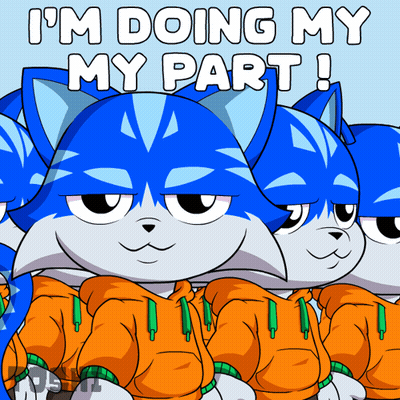 Group Of Cats Saying I'm Doing My Part GIF