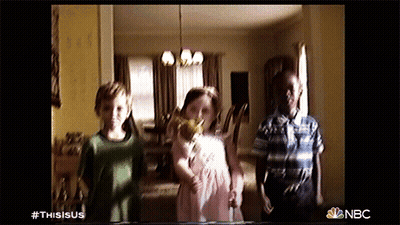 Group Of Children Standing With NBC Logo GIF