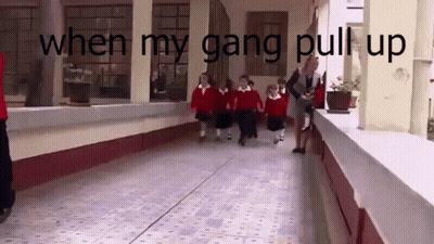 Group Of Children Walking Down Hallway When My Gang Pull Up GIF