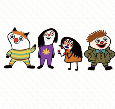 Group Of Clowns Standing Together GIF