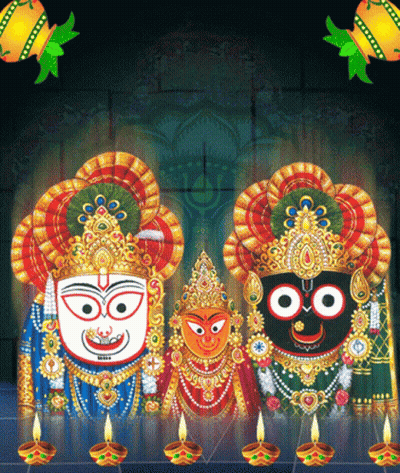 Group Of Deities With Candles GIF