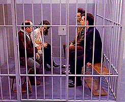 Group Of Friend Talking Inside The Jail GIF
