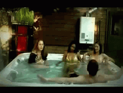 Group Of Friends In Hot Tub GIF