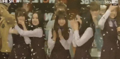 Group Of Girls Dancing At SBS TV Sign GIF