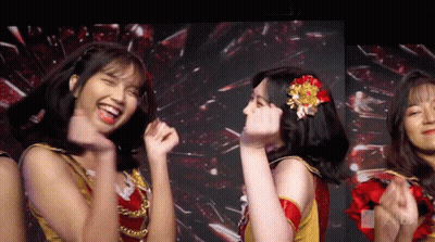 Group Of Girls Dancing Laughing At Screen Saying A GIF