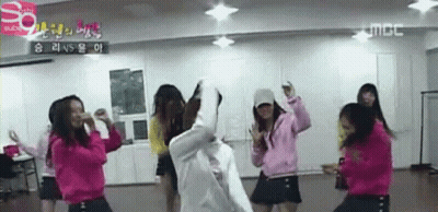 Group Of Girls Dancing With MBC Logo GIF