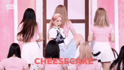 Group Of Girls In Pink Dancing Cheesecake GIF