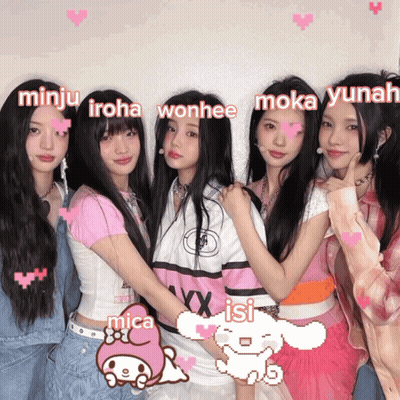 Group Of Girls Minju Iroha Wonhee Moka Yunah Mica Isi GIF