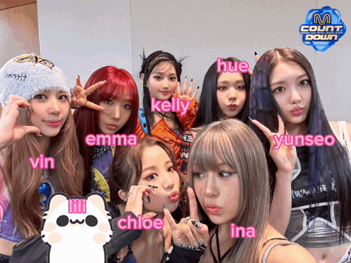 Group Of Girls Posing With M Count Down GIF