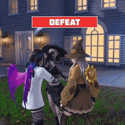 Group Of Girls Standing In Front Of Defeat Sign GIF