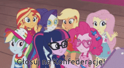Group Of Girls With Głosuj Na Konfederacje GIF