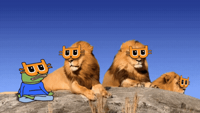 Group Of Lions Wearing Masks With Letter B GIF