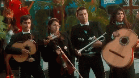 Group Of Mariachi Players Playing Instruments GIF