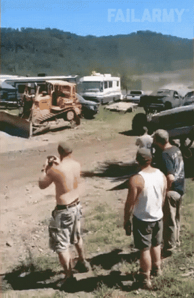 Group Of Men And Bulldozer FailArmy GIF