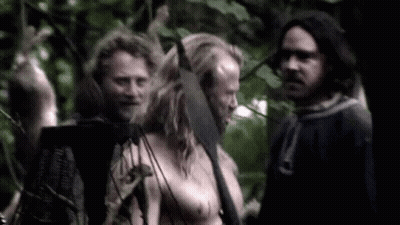 Group Of Men And Woman In Forest GIF