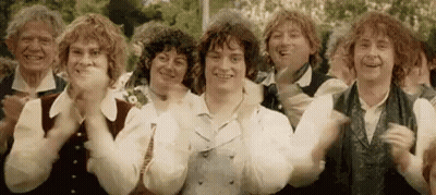 Group Of Men Clapping In A Line GIF