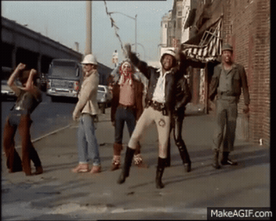 Group Of Men Dancing On Street GIF