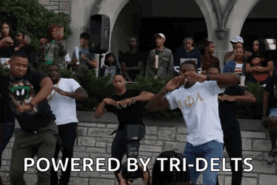 Group Of Men Dancing Powered By Tri-Delts GIF