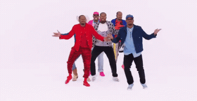 Group Of Men Dancing Together In A Row GIF