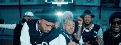 Group Of Men In C Shirts In Front Of Basketball Hoop GIF