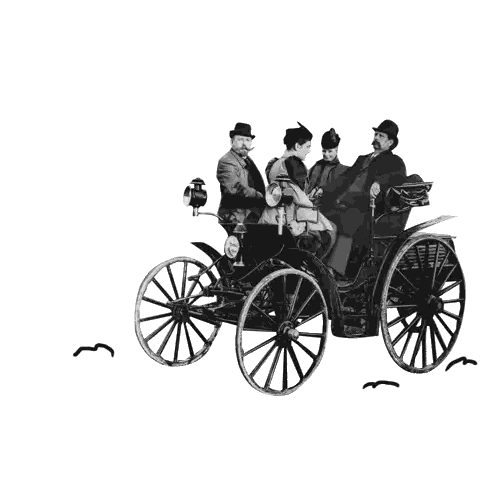 Group Of Men In Car Sticker