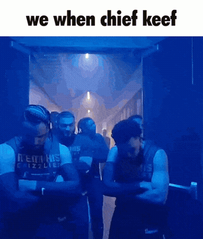 Group Of Men In Dark Hallway Saying We When Chief Keef GIF