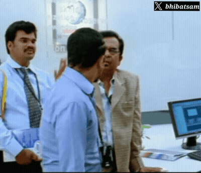 Group Of Men In Front Of Computer With X Bhibatsam Sign GIF