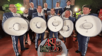 Group Of Men In Front Of Mexico Banner GIF