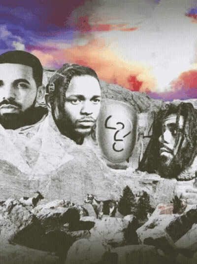 Group Of Men In Front Of Mountain With Snake And Letter L GIF