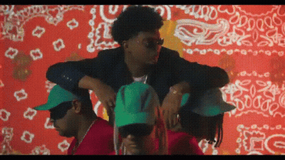 Group Of Men In Front Of Red And White Bandana GIF