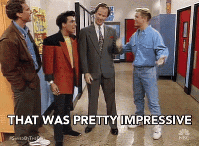 Group Of Men In Hallway Saying That Was Pretty Impressive GIF