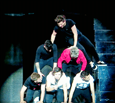 Group Of Men In Human Pyramid GIF