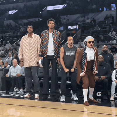 Group Of Men On Basketball Court GIF