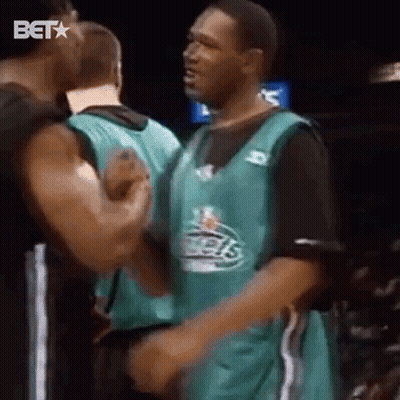 Group Of Men On Basketball Court GIF