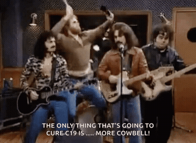 Group Of Men Playing Guitars And Singing Into Microphones GIF