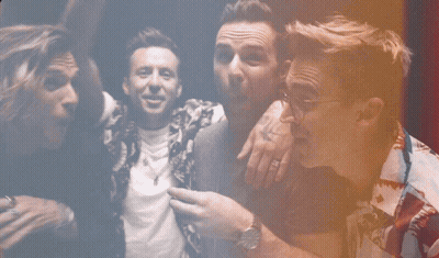 Group Of Men Posing One With Watch GIF