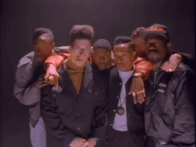 Group Of Men Posing With L.A.D. Jacket GIF