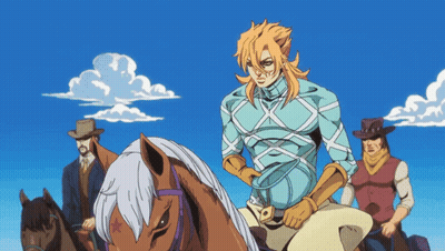Group Of Men Riding Horses Cartoon GIF