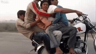 Group Of Men Riding Motorcycle With Letter R GIF