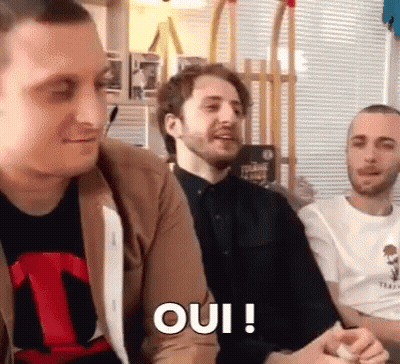 Group Of Men Saying Oui GIF