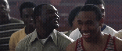 Group Of Men Sitting In A Row Laughing GIF