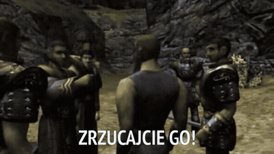 Group Of Men Standing In Circle Saying Zrzucajcie Go GIF