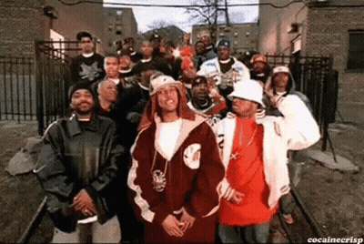 Group Of Men Standing In Front Of Building GIF